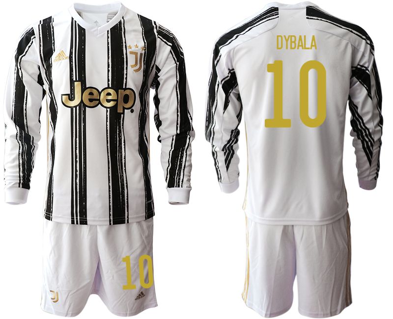 Men 2020-2021 club Juventus home long sleeves #10 white Soccer Jerseys